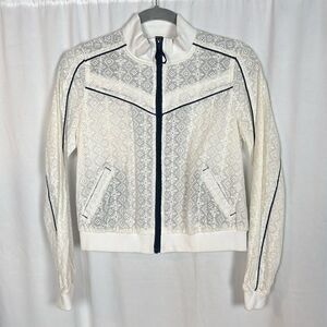 NWT Free People White Eyelet Full Zip Cropped Jacket Size XS